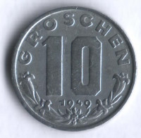 Монета 10 грошей. 1949 год, Австрия.