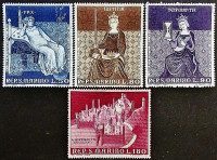 Набор марок (4 шт.). "Фрески". 1969 год, Сан-Марино.