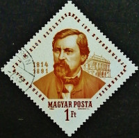 Почтовая марка. "150 лет со дня рождения Миклоша Йбла". 1964 год, Венгрия.