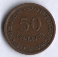 Монета 50 сентаво. 1952 год, Португальская Гвинея.