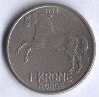 Монета 1 крона. 1964 год, Норвегия.