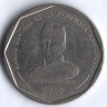 Монета 25 песо. 2010 год, Доминиканская Республика.