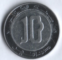 Монета 10 динаров. 2016 год, Алжир.