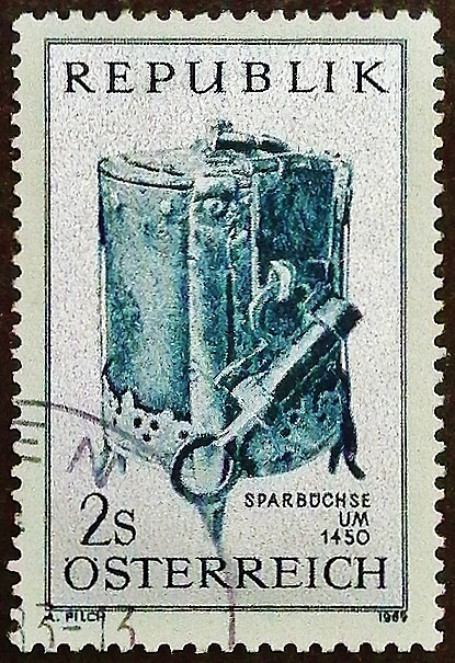 Почтовая марка. "Денежный ящик". 1969 год, Австрия.