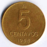 Монета 5 сентаво. 1988 год, Аргентина.
