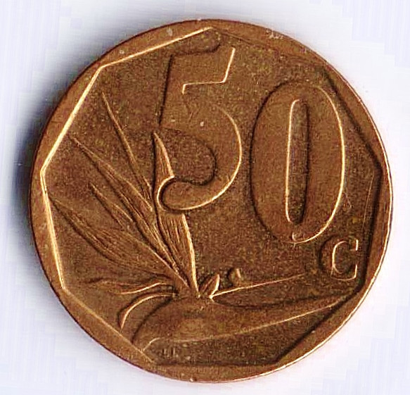 Монета 50 центов. 2011 год, ЮАР. South Africa.