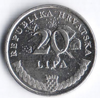 Монета 20 лип. 2014 год, Хорватия.