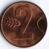 Монета 2 раппена. 1967 год, Швейцария.