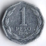 Монета 1 песо. 2006 год, Чили.