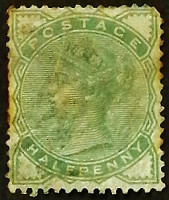 Почтовая марка. "Королева Виктория". 1880 год, Великобритания.
