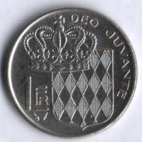 Монета 1 франк. 1978 год, Монако.