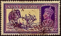 Почтовая марка (2`6 an.). "Король Георг VI". 1937 год, Британская Индия.