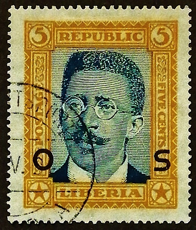 Почтовая марка. "Президент Чарльз Данбэр Кинг". 1923 год, Либерия.