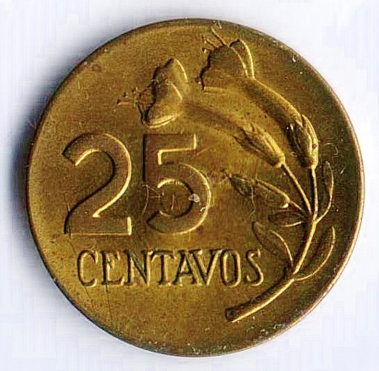 Монета 25 сентаво. 1972 год, Перу.