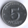 Монета 5 пфеннигов. 1953 год (Е), ГДР.