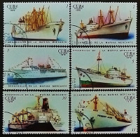 Набор почтовых марок (6 шт.). "Развитие торгового флота". 1976 год, Куба.