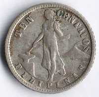 Монета 10 сентаво. 1937(M) год, Филиппины.