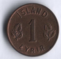 Монета 1 эйре. 1956 год, Исландия.