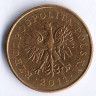 Монета 5 грошей. 2011 год, Польша.