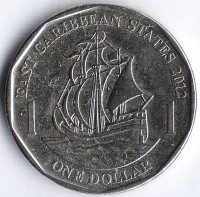 Монета 1 доллар. 2012 год, Восточно-Карибские государства.