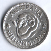 Монета 1 шиллинг. 1960(m) год, Австралия.