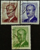Набор почтовых марок (3 шт.). "Президент Хафез Аль Асад". 1988 год, Сирия.