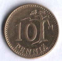 10 пенни. 1977 год, Финляндия.