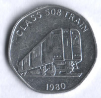Национальный транспортный токен 20. "Class 508 train". 1980 год, Великобритания.