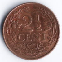 Монета 2-1/2 цента. 1965 год, Нидерландские Антильские острова.