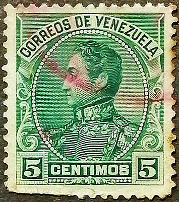 Почтовая марка (5 c.). "Симон Боливар". 1899 год, Венесуэла.