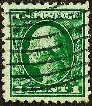Почтовая марка (1 c.). "Джордж Вашингтон". 1912 год, США.