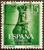 Почтовая марка. «Богоматерь Бегонья». 1954 год, Испания.