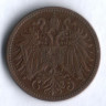 Монета 2 геллера. 1907 год, Австро-Венгрия.