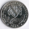 Монета 500 динаров. 1995 год, Босния и Герцеговина. Лошади Пржевальского.