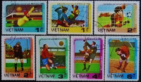 Набор почтовых марок (7 шт.). "Чемпионат мира по футболу, Мексика`1986". 1985 год, Вьетнам.