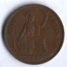 Монета 1 пенни. 1937 год, Великобритания.