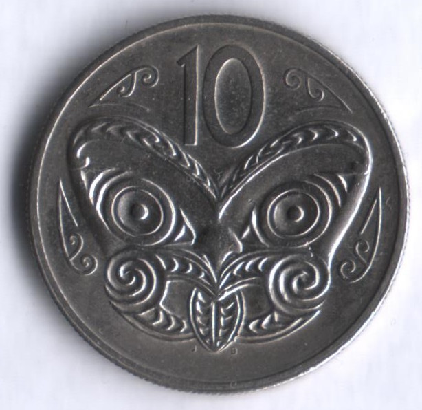 Монета 10 центов. 1985 год, Новая Зеландия.