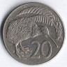 Монета 20 центов. 1986 год, Новая Зеландия.