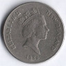Монета 20 центов. 1986 год, Новая Зеландия.