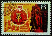 Почтовая марка. "25 лет ГДР". 1974 год, СССР.