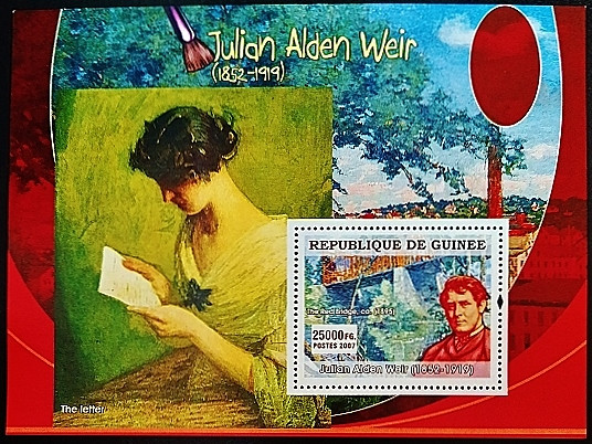 Мини-блок. "Джулиан Олден Вейр". 2007 год, Гвинея.