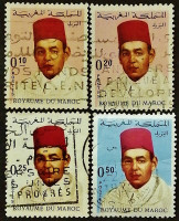 Набор почтовых марок (4 шт.). "Король Хасан II". 1968 год, Марокко.