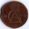 Монета 1/12 скиллинга. 1808 год, Швеция. Брак, выкус.