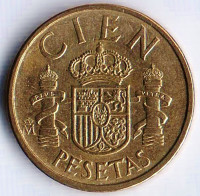 Монета 100 песет. 1988 год, Испания.