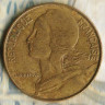 Монета 20 сантимов. 1966 год, Франция.