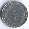 Монета 5 пфеннигов. 1968 год, ГДР.