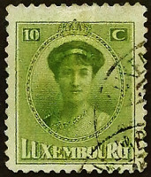 Почтовая марка (10 c.). "Великая герцогиня Шарлотта". 1921 год, Люксембург.