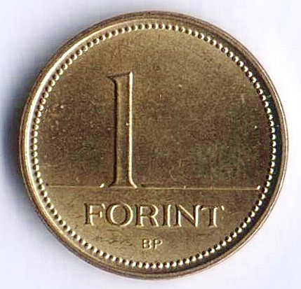 Монета 1 форинт. 1994 год, Венгрия.
