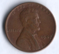 1 цент. 1947 год, США.