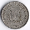 Монета 5 сентаво. 1986 год, Доминиканская Республика.
